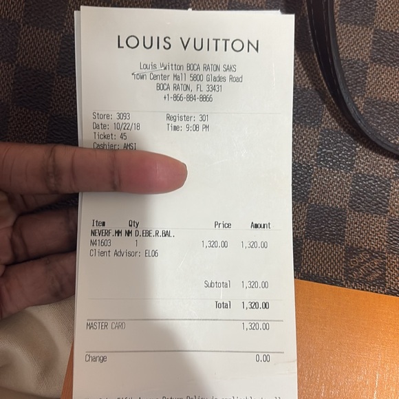 Louis Vuitton Neverfull MM Damier Ebene Rose Ballerine - Picture 12 of 13